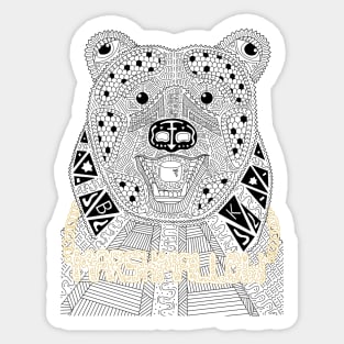 Gangsta Bear Small Sticker